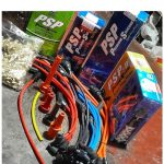 وایر شمع فوق تقویتی خودرو ۳۲ رشته مس قلندود مقاومت اوهم صفر در رنگ های ابی قرمز نارنجی مشکی