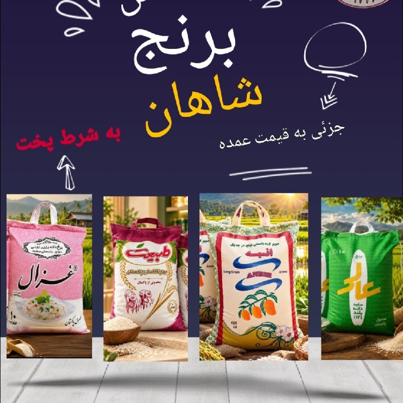برنج پاکستانی غزال و طبیعت و عالی دانه بلند و انبه سوپر باسمتی